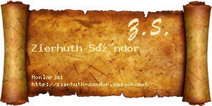 Zierhuth Sándor névjegykártya