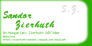 sandor zierhuth business card